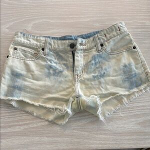 Ralph Lauren Blue and Cream Jean Shorts Distressed Style